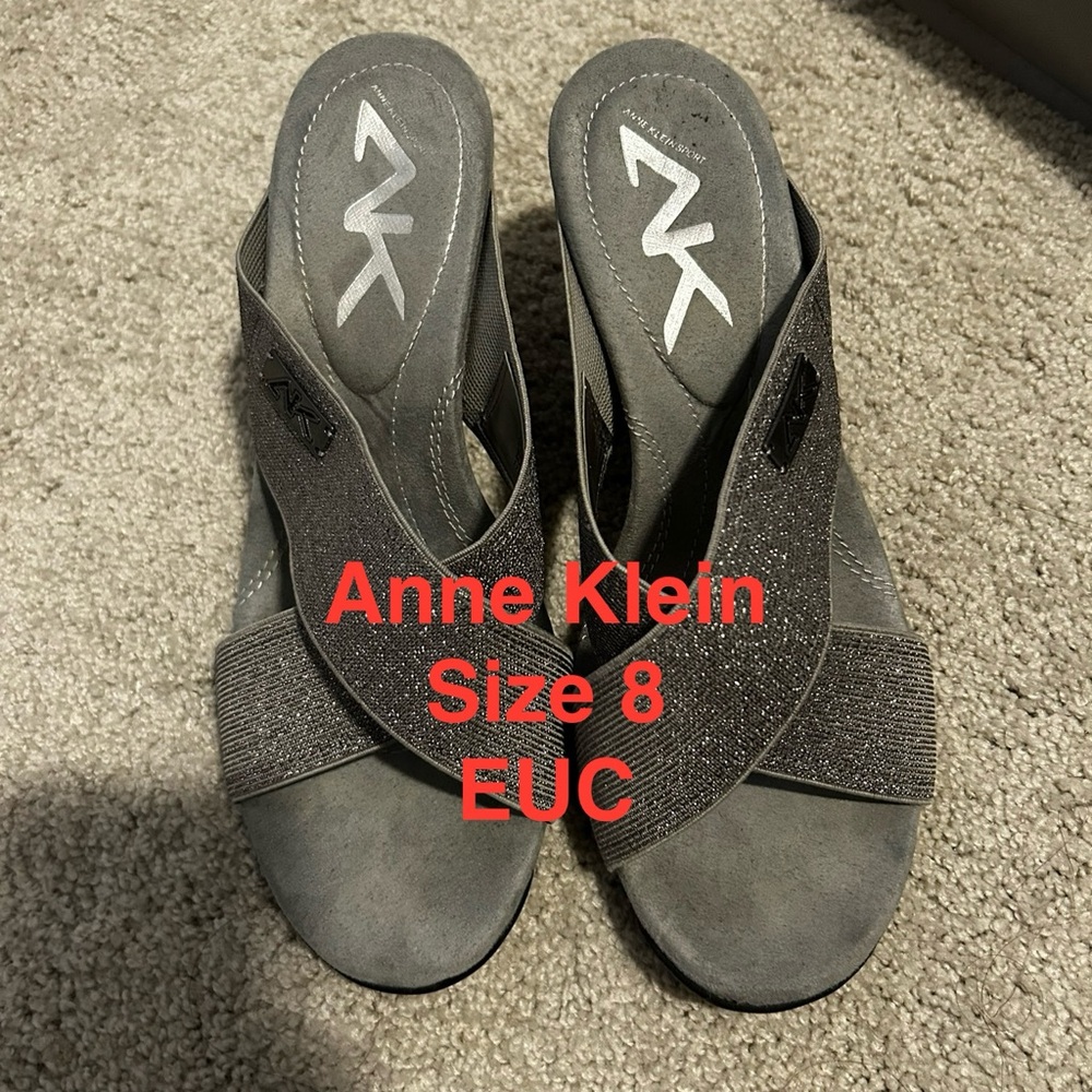 Anne Klein Silver and Gray Women's Sandals